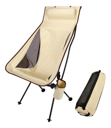 Silla De Camping Plegable Portátil Con Reposacabezas.