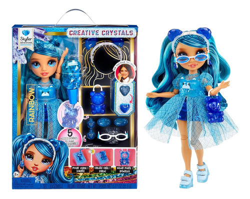 Rainbow High Creative Crystals Skyler - Boneca moderna com