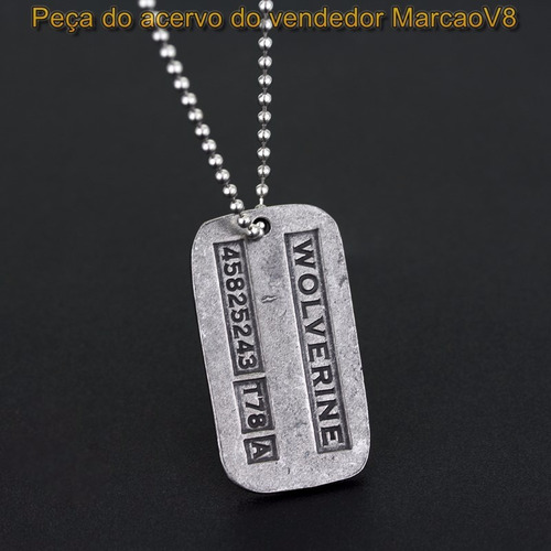 Colar Dog Tag Do Personagem Wolverine Logan