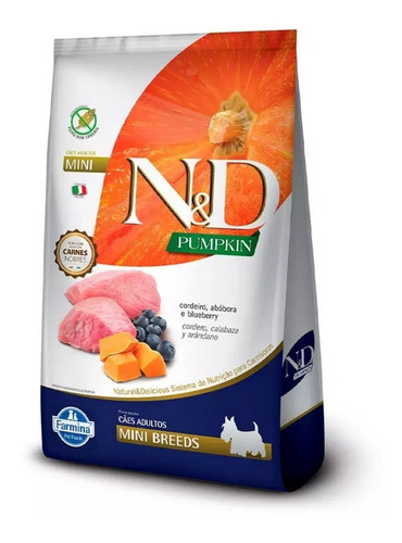 N&d Pumkpin Ração P/ Cães Adulto Mini Cordeiro 800g