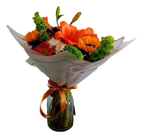 Arreglo Flores Gerberas Lirios Campana Irlanda