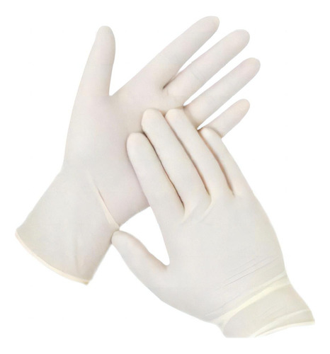 Guantes descartables antideslizantes Euromix Examinación color blanco talle XL de látex con polvo en pack de 10 x 100 unidades