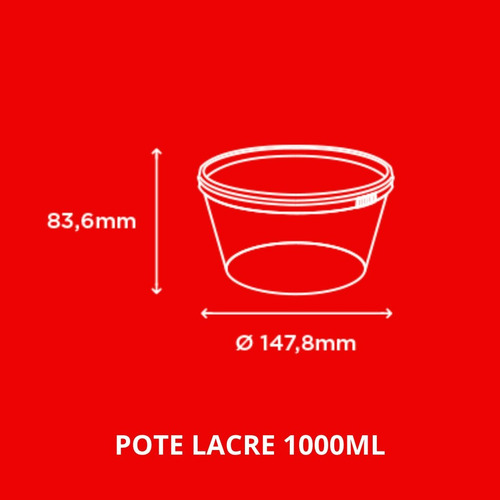 Pote Plástico Lacre Para Marmita 1000ml C 10un