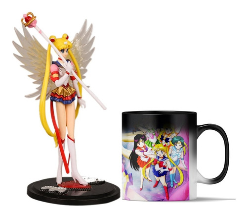 Figura Sailor Moon Con Alas Más Taza Mágica