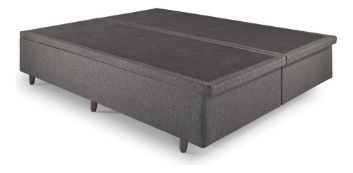Base Box Baú Queen 158x198 Cm Linho Cinza
