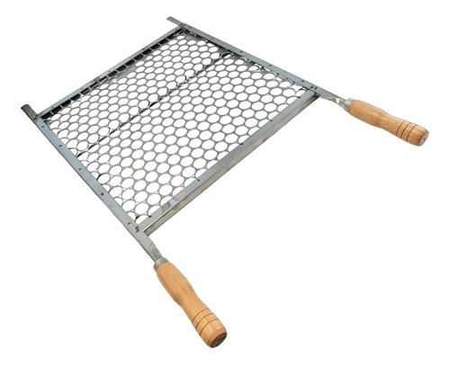 Grelha Churrasco Inox 50x40cm Tipo Moeda- Promo Dia Dos Pais