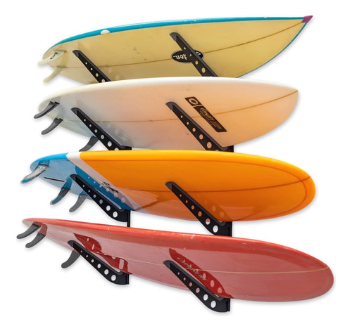 Soporte Ajustable Tabla De Surf, Montaje Pared 4 Tablas