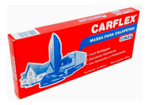 Massa Calafetar Carflex Mastiflex Caixa 350g Cinza