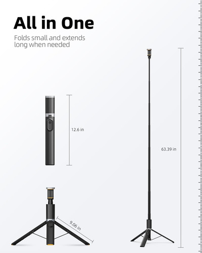 Trípode Para Teléfono, Todi 63 Portable Selfie Stick Tri...