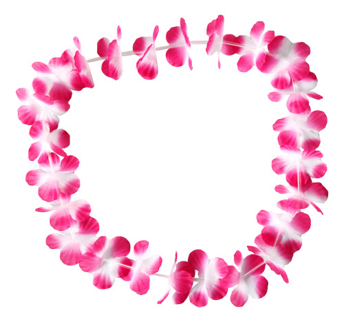 X24 Collar Hawaiano De Flores Carnaval Carioca Color Rosa