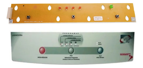 Kit Placa Interface Lavadora Smart Bwm06a + Painel Adesivo 127/220v