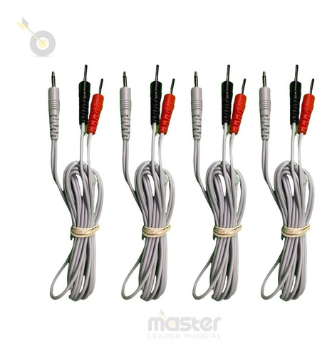 Kit 4 Cables Para Electroestimulador Plug 3.5mm A Aguja 2mm