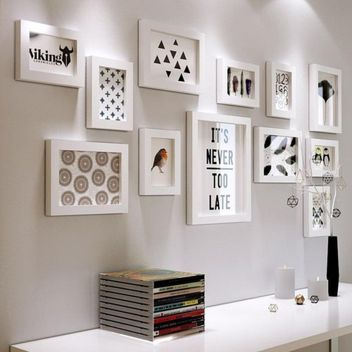 12 Marcos Fotos Decorativo Pared Portaretrato - Norplat Color Blanco
