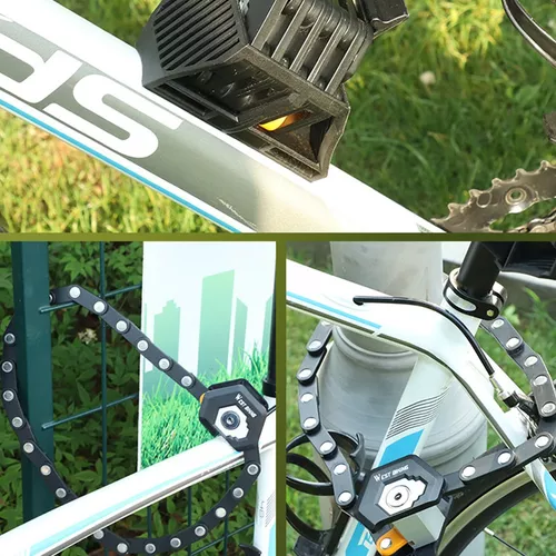 Candado de cadena para bicicleta WEST BIKING, seguridad antirrobo con llaves