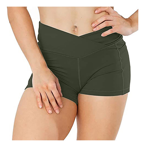 Pantalones Cortos Con Bolsillo Liso Para Mujer, Leggins De E