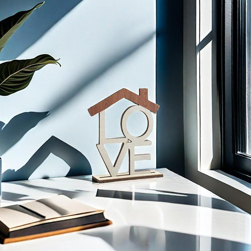 3 Decoraciones De Mesa De Madera, Letras De Madera Para