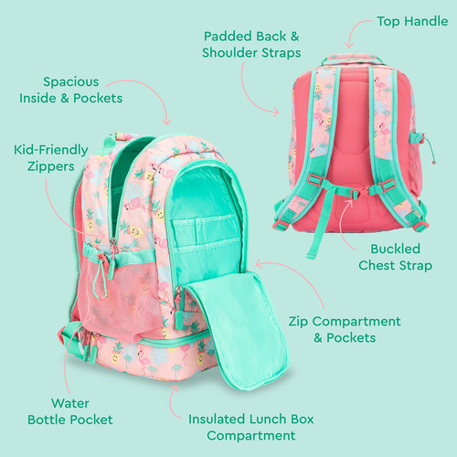 Mochila Y Bolsa De Almuerzo Aislante Bentgo Kids 2 En 1 Trop