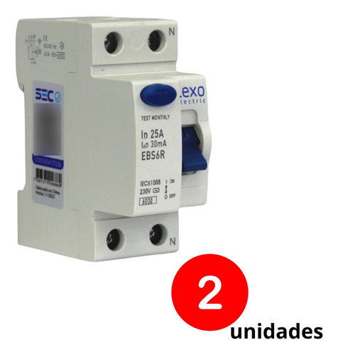 Pack 2un Interruptor Diferencial Lexo 2x25a 30ma Certif. Sec