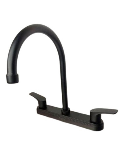 Llave De Fregadero Cuello De Cisne Doble Negra 