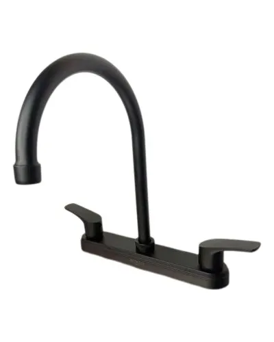 comprar Llave De Fregadero Cuello De Cisne Doble Negra 