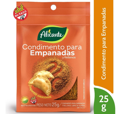 Condimento Alicante Para Preparar Empanadas X 25 Gr