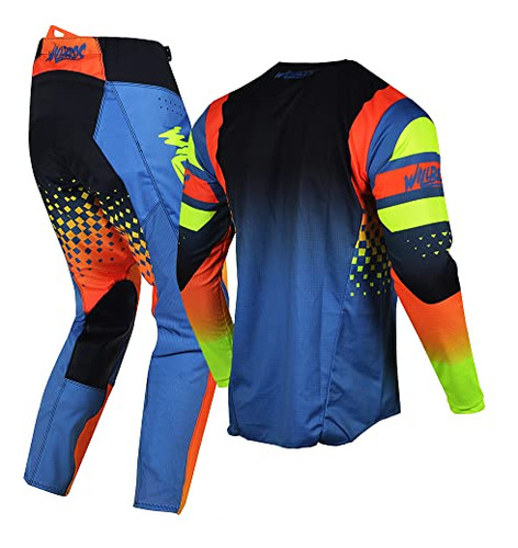 Conjunto De Jersey Y Pantalón Willbros Para -azul Naranja Am