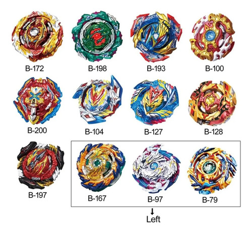 Juego De Lanzadores Toys Beyblade Spinning Top De 12 Piezas