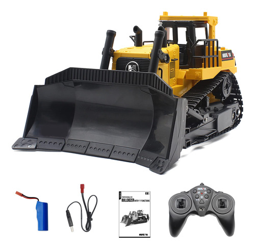 Mostop Bulldozer De Juguete Rc Escala 1/16 9 Canales Rc Carg