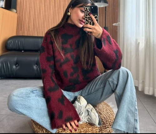 Sweater Polera Animal Print Leopardo Importado Tendencia