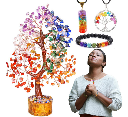 Árbol De Cristal De Siete Chakras, Collar Del Árbol De La