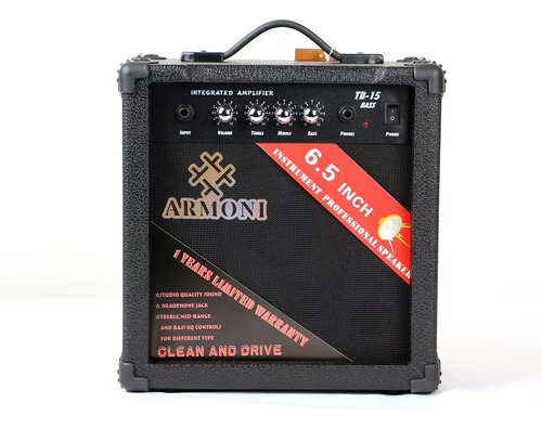 Amplificador Armoni Yx-tb-60 Transistor Para Bajo De 15w Color Negro 110v