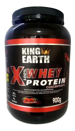 Whey Protein Concentrado Sabor Morango 900g - King Earth