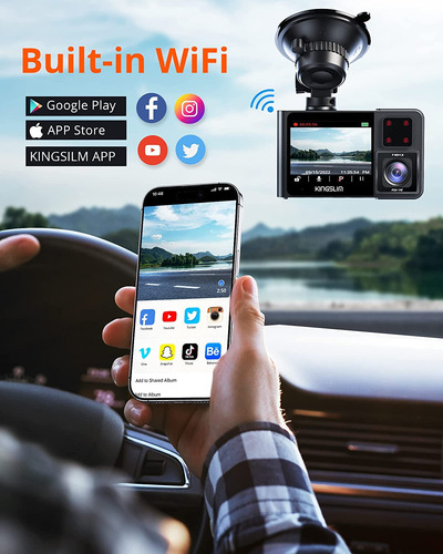 Dashcam Kingslim D1 Pro, Gps, Wifi, Con Visión Nocturna