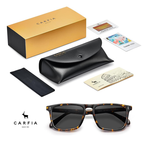 Carfia Gafas De Sol Polarizadas Retro Para Hombres Uv Marco