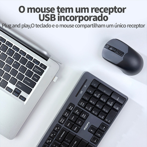 Conjunto De Teclado E Mouse Mofii X100 Em Preto E Cinza