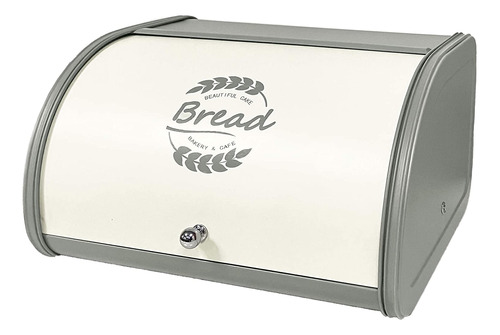 X458 Metal Grey Bread Box\/bin\/kitchen Storage Contenedores