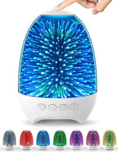 Noche Altavoz Del Bluetooth Luz 3d Táctil De Cristal L...