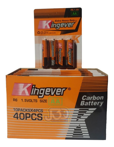 Pilas Aa Pack Blister 4unida  1.5 V Kingevercarbón Baterias 