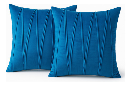Pack 2 Fundas De Cojin Velvet Terciopelo Lineas 45x45 Cm