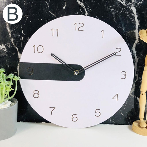 Reloj De Pared Circular De 12 '' Que No Hace Tictac, Negro