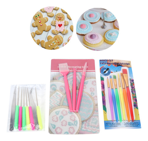 Juego De 17 Brochas Para Galletas, Fondant, Para Remover Tar