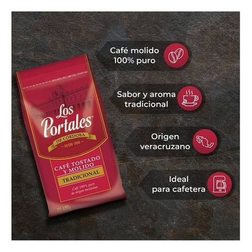 Cafe Los Portales De Córdoba Regular Tostado Molido 400 G