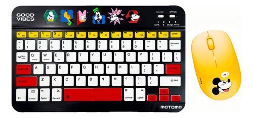 Teclado + Mouse Disney Recargable Dual Bluetooth Mickey