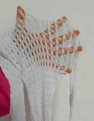 Cover Up Vestido Para Playa De Malla Unitalla 1458 Blanco Unitalla