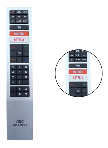 Controle Remoto Universal Compatível Com Aoc Smart Tv 4k