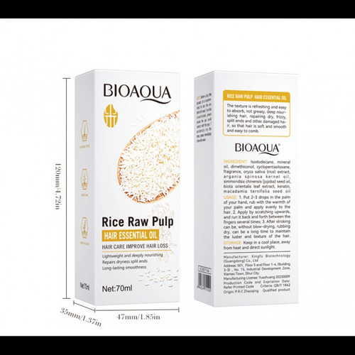 Aceite Para Cabello Pulpa Arroz Hidratación Y Brillo Bioaqua