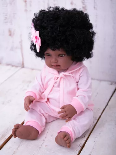 Bebe Reborn Negra Menina Realista Negra com Bolsa Novidade - ShopJJ -  Brinquedos, Bebe Reborn e Utilidades