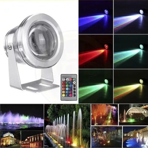 Reflector Lampara Led 10w Sumergible Rgb Multicolor Pileta