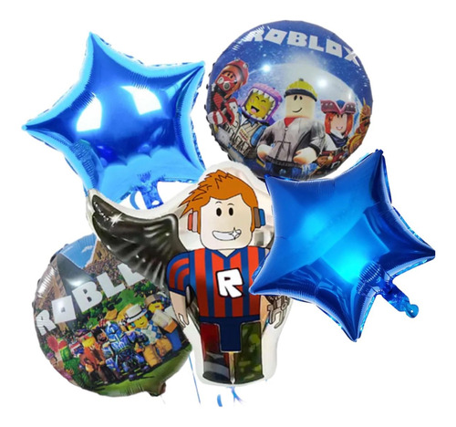 Set 5 Globos Roblox Videojuego Fiesta Tematica Infantil