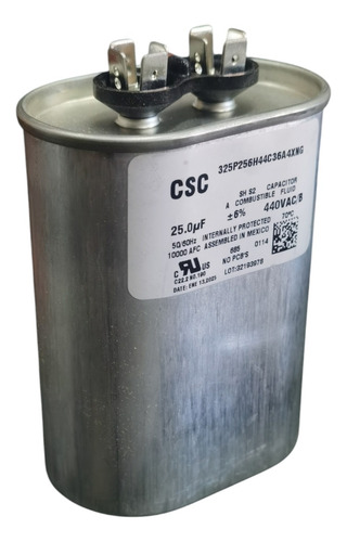Capacitor Ovalado 25uf 440vac/b 325p256h44c36a4xng, Csc